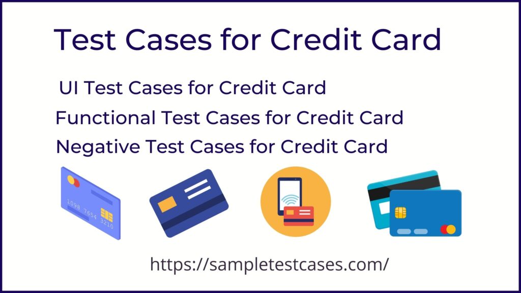 Test cases for Credit Card