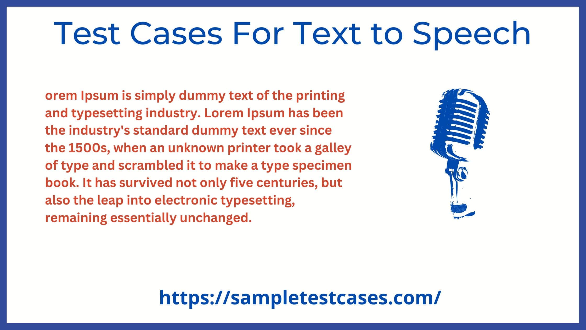 Test Cases For Text To Speech Functionality